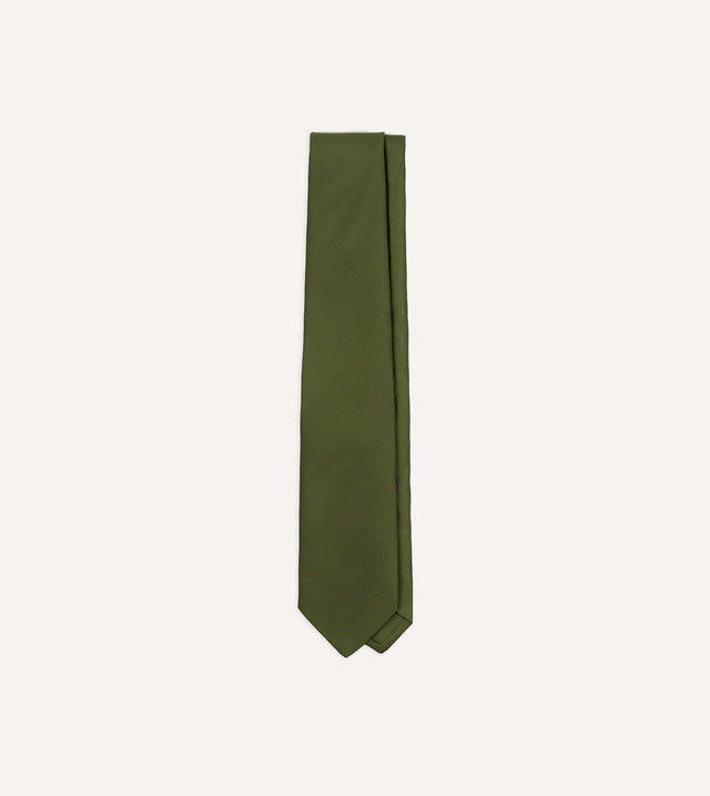 Green 50oz Silk Twill Tipped Tie