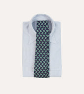 Jumbled Medallion Print Silk Self Tipped Tie