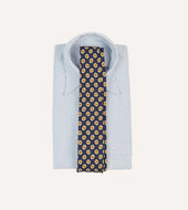 Hexagon Tile Print Silk Self Tipped Tie