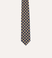 Hexagon Tile Print Silk Self Tipped Tie