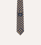 Hexagon Tile Print Silk Self Tipped Tie