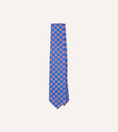 Hexagon Tile Print Silk Self Tipped Tie