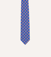Hexagon Tile Print Silk Self Tipped Tie