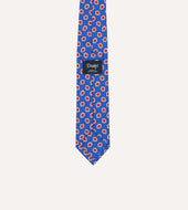 Hexagon Tile Print Silk Self Tipped Tie