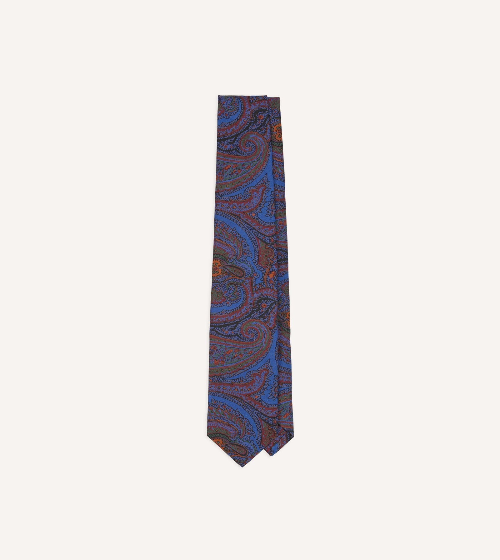 Acanthus Print Silk Self Tipped Tie