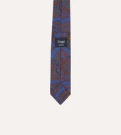 Acanthus Print Silk Self Tipped Tie
