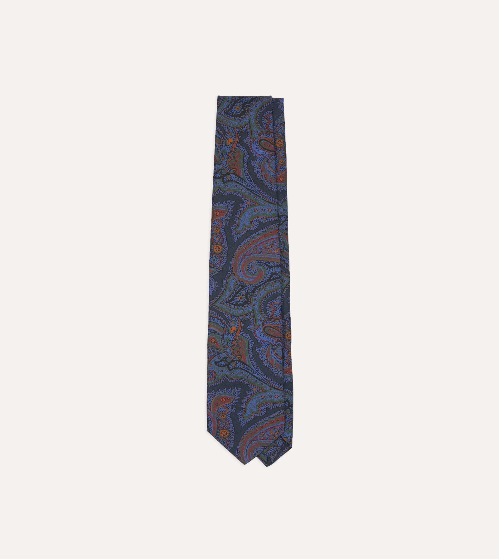 Acanthus Print Silk Self Tipped Tie