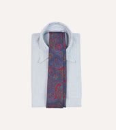 Paisley Print Silk Self Tipped Tie
