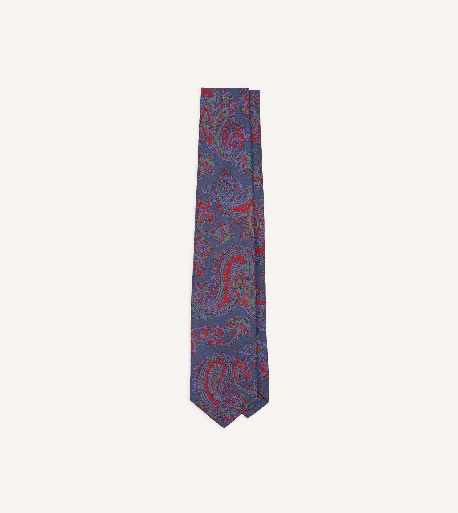 Paisley Print Silk Self Tipped Tie