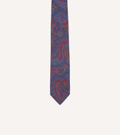 Paisley Print Silk Self Tipped Tie