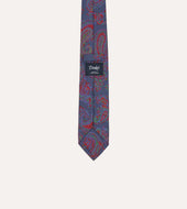 Paisley Print Silk Self Tipped Tie