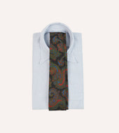 Paisley Print Silk Self Tipped Tie