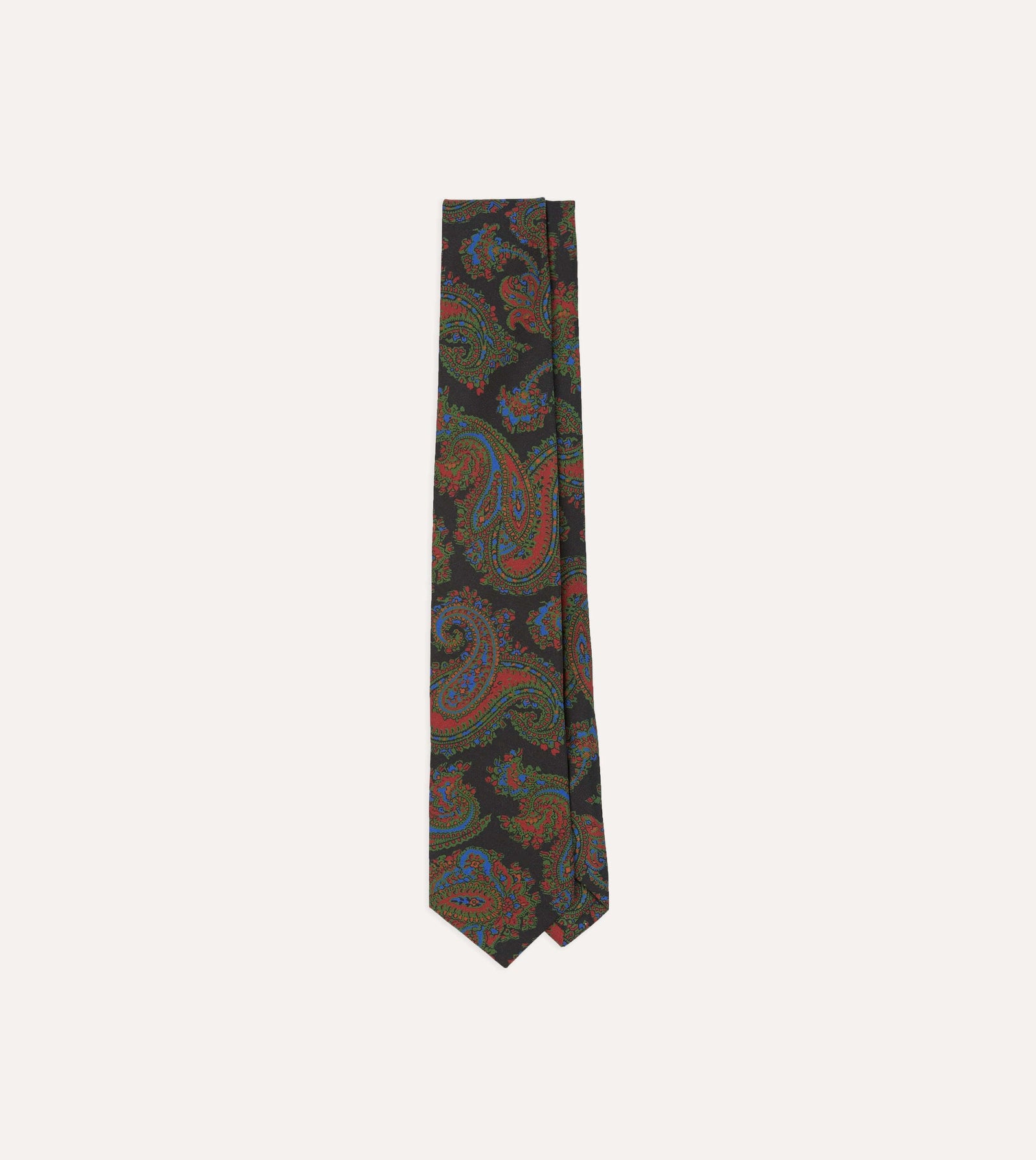 Paisley Print Silk Self Tipped Tie