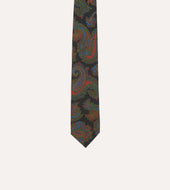 Paisley Print Silk Self Tipped Tie