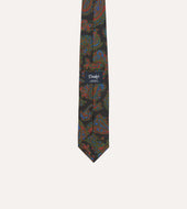 Paisley Print Silk Self Tipped Tie