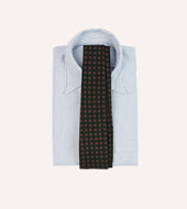 Green And Red Diamond Print Check Self Tipped Wool Tie