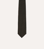 Green And Red Diamond Print Check Self Tipped Wool Tie