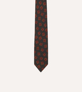 Jumbled Tile Print Silk Self Tipped Tie
