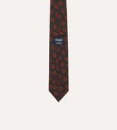 Jumbled Tile Print Silk Self Tipped Tie