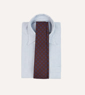 Square Flower Medallion Print Silk Self Tipped Tie