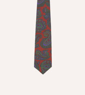 Large Paisley Print Madder Silk Self Tipped Tie