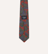 Large Paisley Print Madder Silk Self Tipped Tie