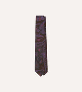 Large Paisley Print Madder Silk Self Tipped Tie