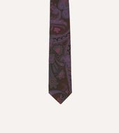 Large Paisley Print Madder Silk Self Tipped Tie