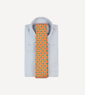 Jumbled Tile Print Silk Self Tipped Tie