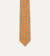 Jumbled Tile Print Silk Self Tipped Tie