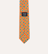 Jumbled Tile Print Silk Self Tipped Tie