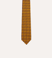 Geometric Flower Print Silk Self Tipped Tie