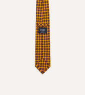 Geometric Flower Print Silk Self Tipped Tie