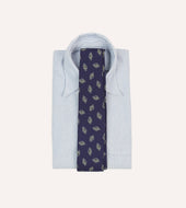 Diamond Flower Print Silk Self Tipped Tie