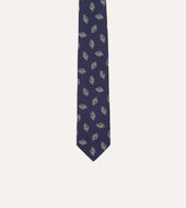 Diamond Flower Print Silk Self Tipped Tie