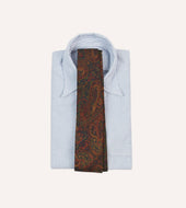 And Burgundy Floral Paisley Print Silk Self Tipped Tie