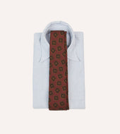 Jumbled Tile Print Wool Silk Self Tipped Tie