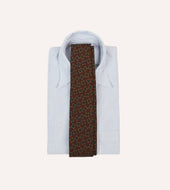 And Green Jumbled Medallion Print Silk Self Tipped Tie