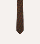 And Green Jumbled Medallion Print Silk Self Tipped Tie