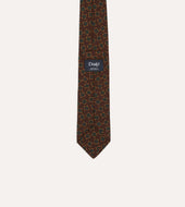 And Green Jumbled Medallion Print Silk Self Tipped Tie