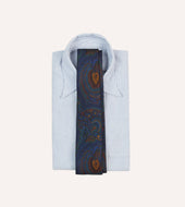 Purple Paisley Print Madder Silk Self Tipped Tie