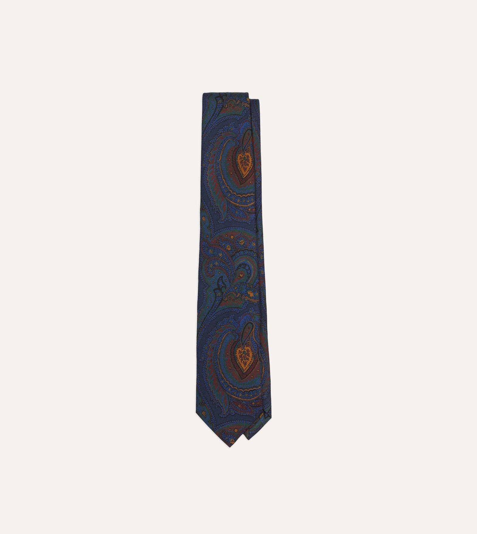 Purple Paisley Print Madder Silk Self Tipped Tie
