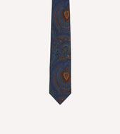 Purple Paisley Print Madder Silk Self Tipped Tie