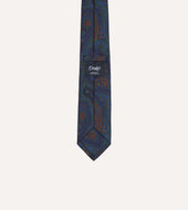 Purple Paisley Print Madder Silk Self Tipped Tie