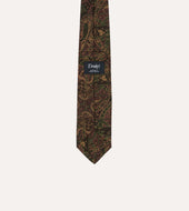 Painted Paisley Wool Silk Self Tipped Tie