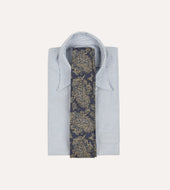 Floral Paisley Print Silk Self Tipped Tie