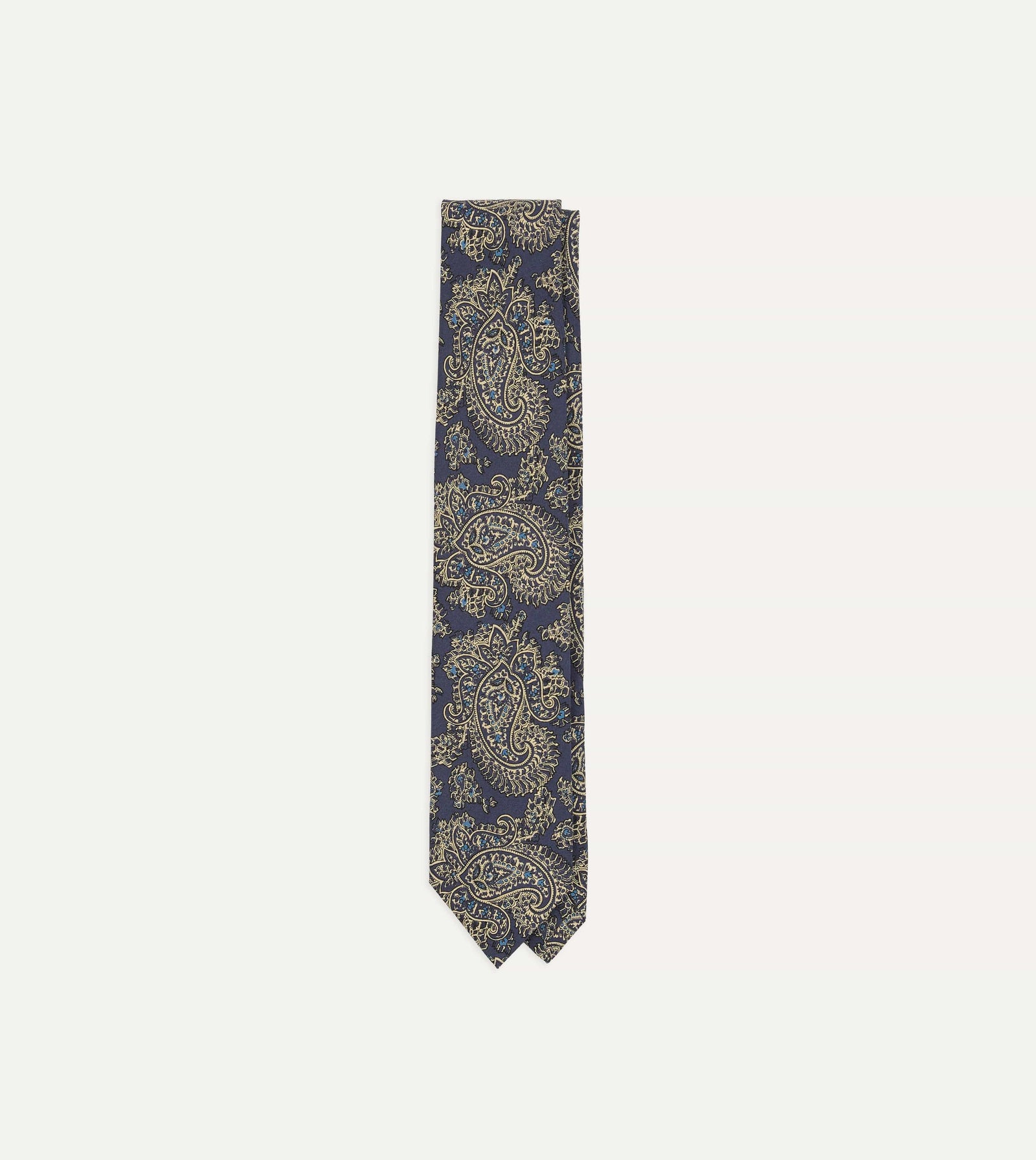Floral Paisley Print Silk Self Tipped Tie