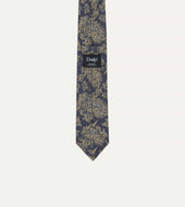 Floral Paisley Print Silk Self Tipped Tie