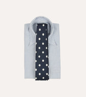 Large Polka Dot Silk Self Tipped Tie