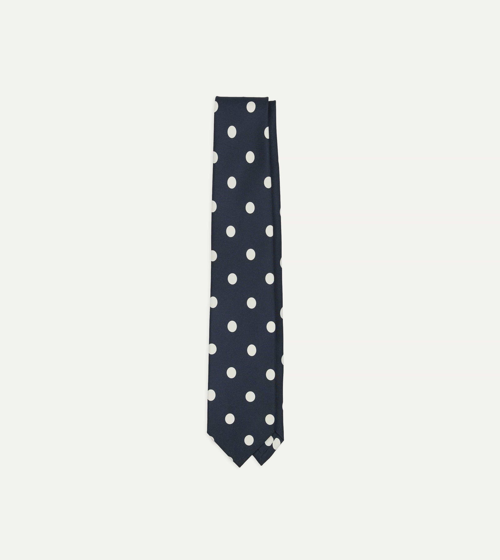 Large Polka Dot Silk Self Tipped Tie
